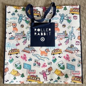 Roller rabbit x target road trip in store exclusive extra large shopping tote